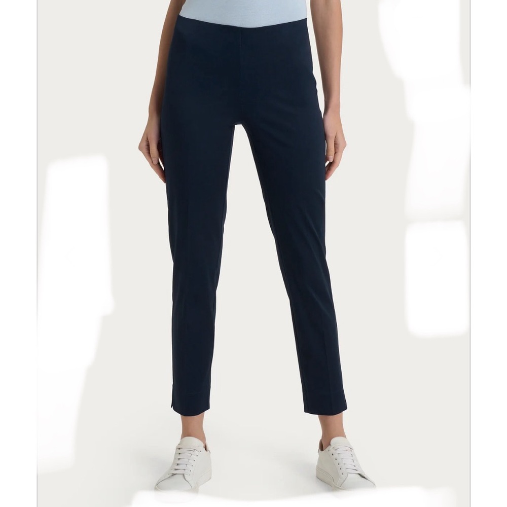 Ragno Womens Capri pants with slits in Satin Power - Bleu Size 7 (35”waist)
